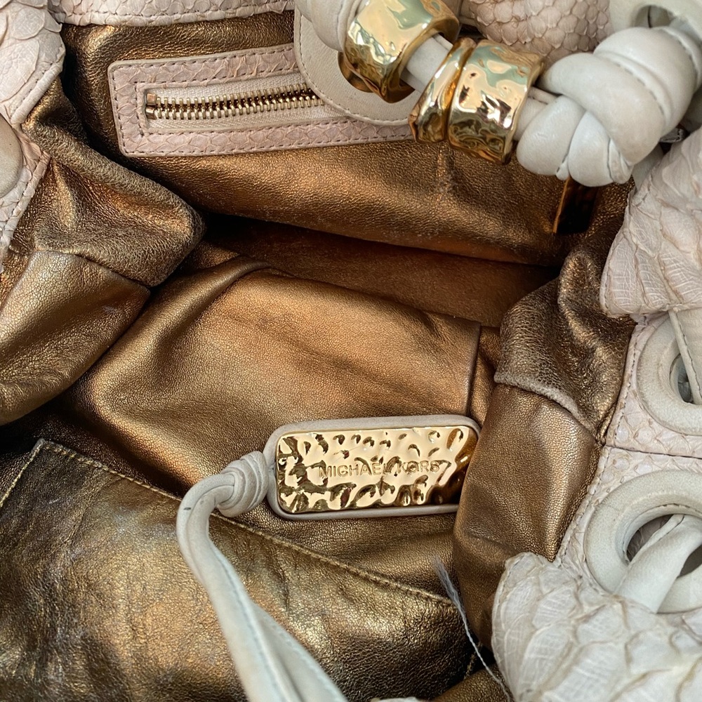 Michael Kors Python Large Green Bag With Gold Har… - image 8